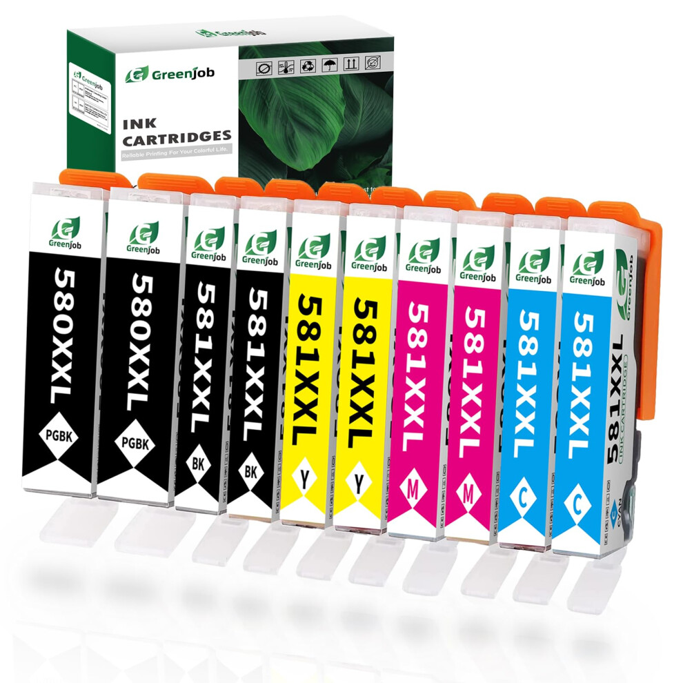 Greenjob Pgi-580Xxl Cli-581Xxl Compatible Ink Cartridges Replacement For Canon Pixma Ts6150 Ts6151 Ts6250 Ts6251 Ts6350 Ts6351 Ts705 Tr7550 Ts8150 8000001206274