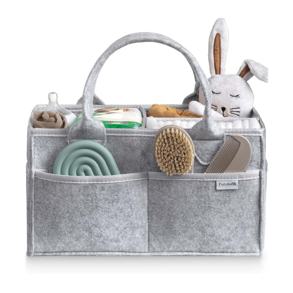 Baby Diaper Caddy Organizer - Nursery Storage Basket For Diaper Station, Baby Basket Shower List And Registry Gift Must-Haves, Newborn Putska