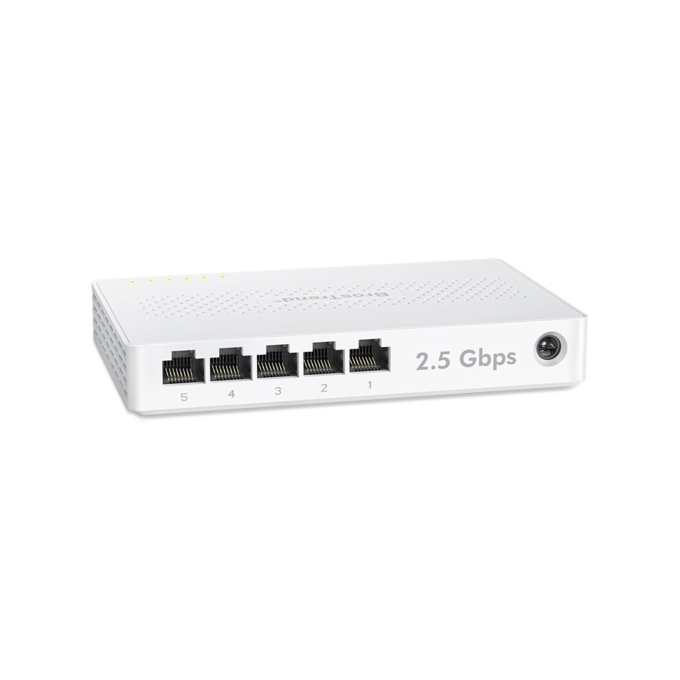 Brostrend 5 Port 2.5Gb Network Switch, Multi-Gigabit Unmanaged Ethernet Switch, Ethernet Splitter For Gaming Office Home Nas Pc W/ Fanless Design, 8000001307025