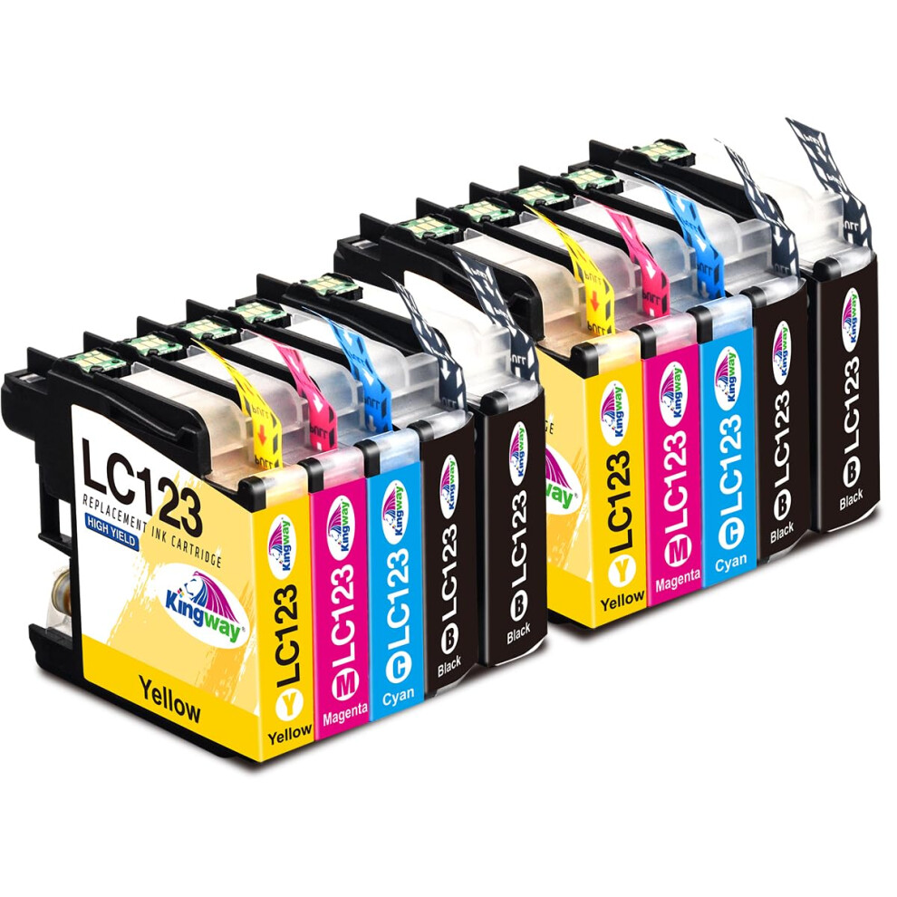 Kingway Replacement For Brother Lc123 Ink Cartridges Compatible With Brother Mfc-J4510dw Mfc-J470dw Mfc-J6920dw Mfc-J6520dw Mfc-J6720dw Dcp-J552dw Black/Cyan/Magenta 8000001206205