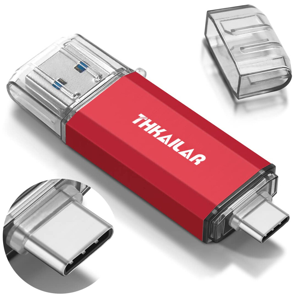 Thkailar Usb C Memory Stick 128Gb, Usb Stick 2 In 1 Usb 3.1 Flash Drive Type-C Usb Key Otg Pendrive Thumb Drive For Android Phones/Tablets/Macbook 8000001311749