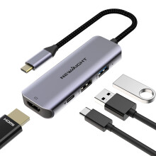USB C to HDMI Adapter USB C Hub- Newmight 4 in 1 USB C adapter with with 100W Power Delivery HDMI 4K USB3.0 Fast Data Transfer for Macbook Air/iPad