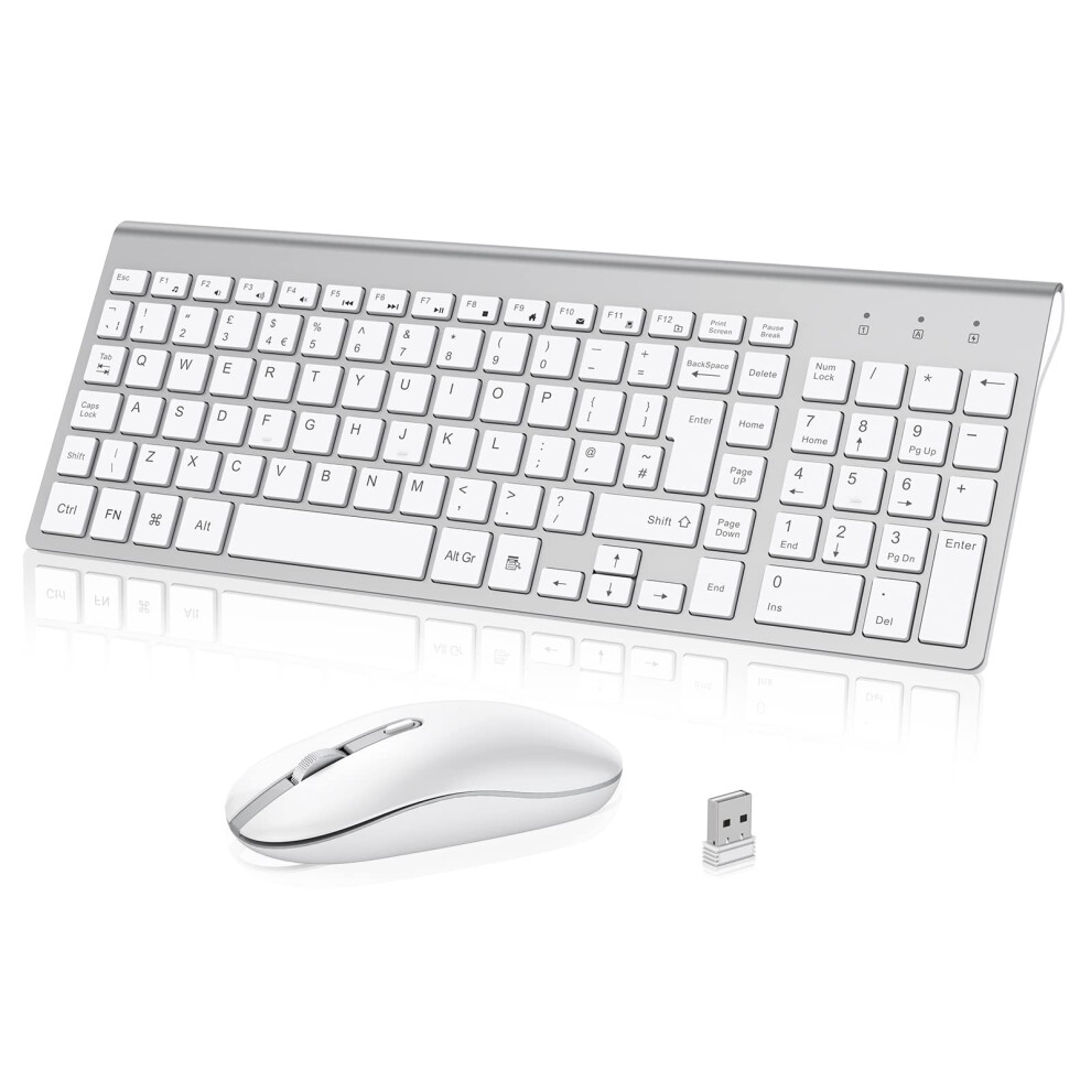 Wireless Keyboard Mouse Combo, Cimetech 2.4G Ultra-Thin Keyboard And Mouse Set With Sleek Ergonomic Silent Design & Stable Connection For Windows Pc 8000001312388