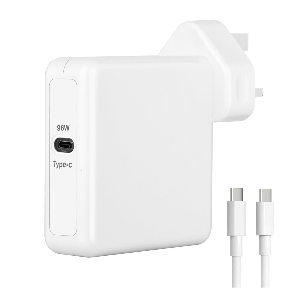 Macbook Pro 96W Usb-C Fast Charger For Macbook Air, Ipad Pro, Iphone 15, Laptop Type C Charger With Fast Charging, Includes Charge Cable 8000001310193