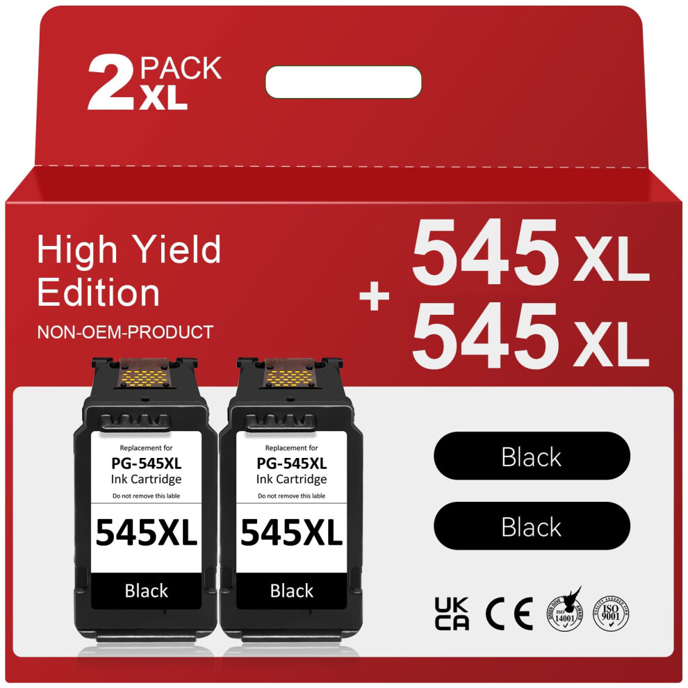 545 Ink Cartridge Remanufactured For Canon 545 Ink Cartridge, Pg-545Xl For Pixma Ts3150 Ts3350 Ts3355 Ts3100 Tr4550 Tr4551 Ip2850 Mx495 Black 8000001308688
