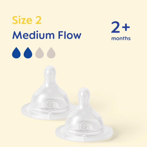 MAM MAM Teats Size 2 | 2 Pack | Medium Flow | Fits All MAM Bottles | Suitable 1