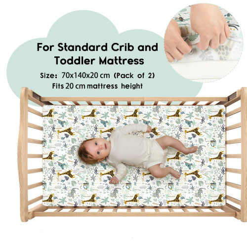 Yoofoss Cot Bed Sheets 140 x 70 cm Fitted Super Soft and Breathable Cot 1