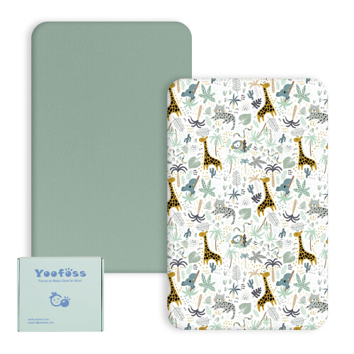 Yoofoss Cot Bed Sheets 140 x 70 cm Fitted Super Soft and Breathable Cot