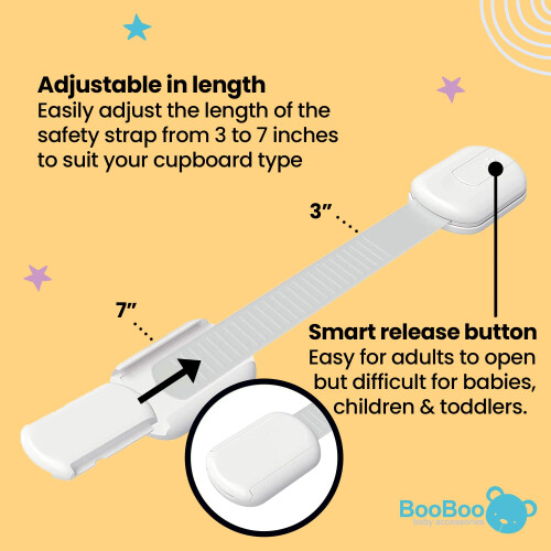 BooBoo (10 PACK) Premium Child Locks For Kitchen Cupboards, Child Proof 2