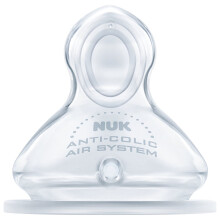 NUK First Choice+ Silicone Replacement Teats | 0-6 Months with Small Feed