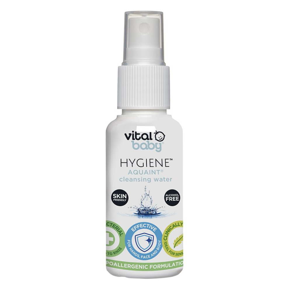 Aquaint Cleansing Water 50Ml | Hypoallergenic & Antibacterial | Vital Baby