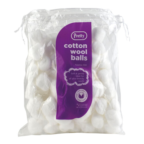 Pretty Cotton Wool Balls - 100 White