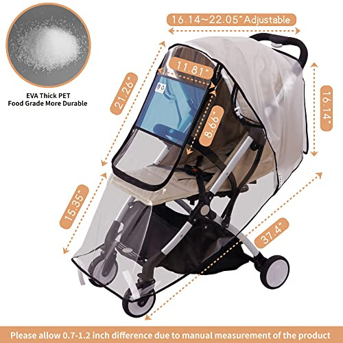 Bemece Stroller Rain Cover, Universal Stroller Accessory, Baby Travel 1