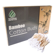 600 pk Bamboo Cotton Buds (6 x 100) by ZHIYE, 100% Biodegradable Cotton