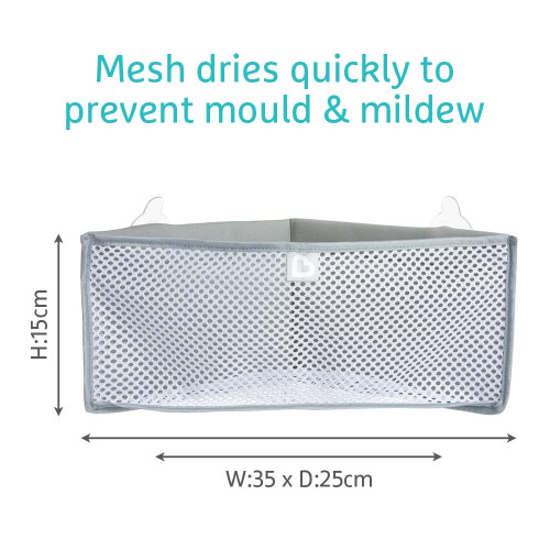 Munchkin Munchkin High'n Dry Corner Bath Toy Organiser, Grey 2
