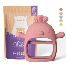 Infatot Teething Toys for Baby Gifts – Chicken Silicone Mitten Teether,