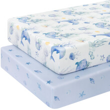 Yukkidds Cot Sheets 140 x 70cm Fitted Cot Bed Sheets 2 Pack Toddler Bed