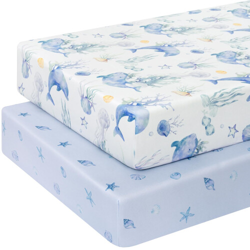 Yukkidds Cot Sheets 140 x 70cm Fitted Cot Bed Sheets 2 Pack Toddler Bed