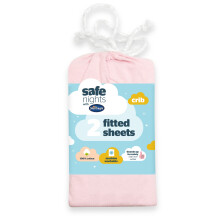 Silentnight Safe Nights Crib Size Fitted Sheets Set 100% Jersey Cotton