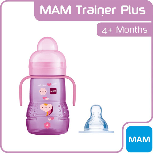 MAM MAM Trainer+ Baby Cup | 1 Pack (1 x 220ml) | Suitable from 4+ Months for 2