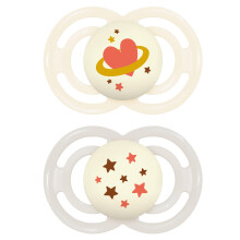 MAM Perfect Night Soothers | 16 Plus Months | Pack of 2 | Glow in The Dark