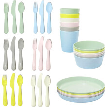 Ikea Kalas BPA Free Plastic Kids Tableware Set - Bowl, Plate, Cup and