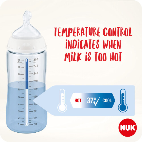 NUK First Choice+ Baby Bottles Set | 0-6 Months | Temperature Control | 1