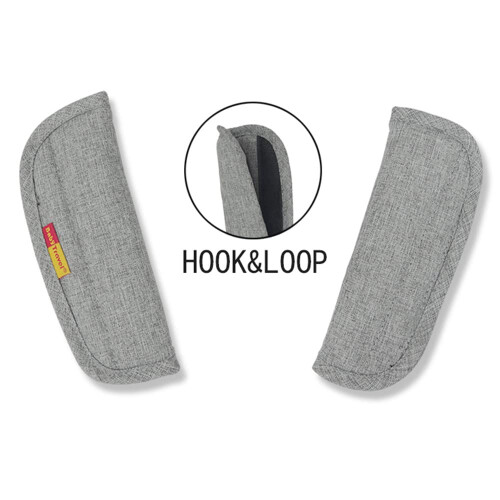 SeedFuture Baby Pushchair Seat Strap Covers with Velcro Grey 2 Pack, 1