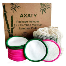 AXATY 3-Layers Reusable Makeup Remover Pads - Organic Bamboo Cotton Pads