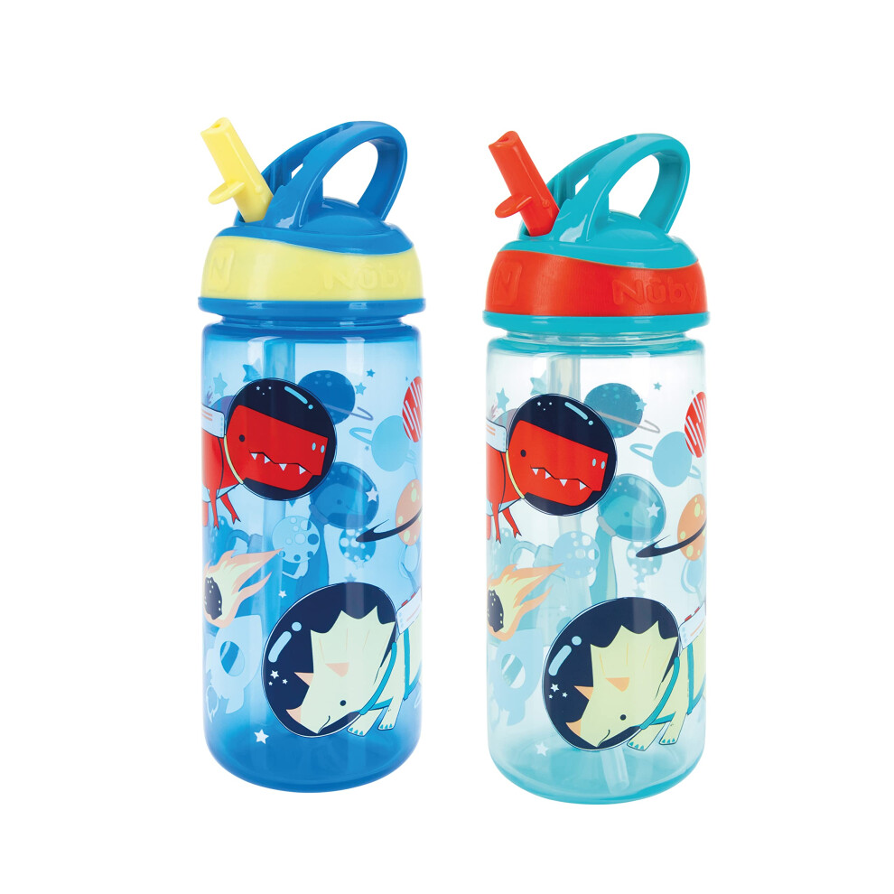 Nuby Super Flip Water Bottle-No Spill Active Toddler Sippy Cup|540Ml/18Oz