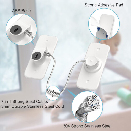 Window Safety Lock AOSITE 2 Packs Versatile Window Restrictor Self 1