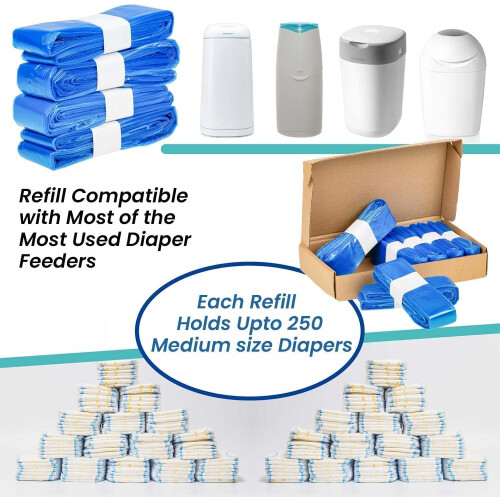 8-Pack Nappy Bin Refills | Compatible with Tommee Tippee Simplee Sagenic, 2