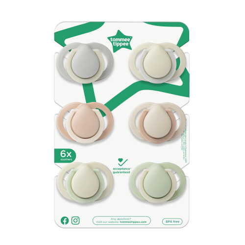 Tommee Tippee Tommee Tippee Newborn Soothers, 0-2 Months, Muted Colours, Matte Texture, 1