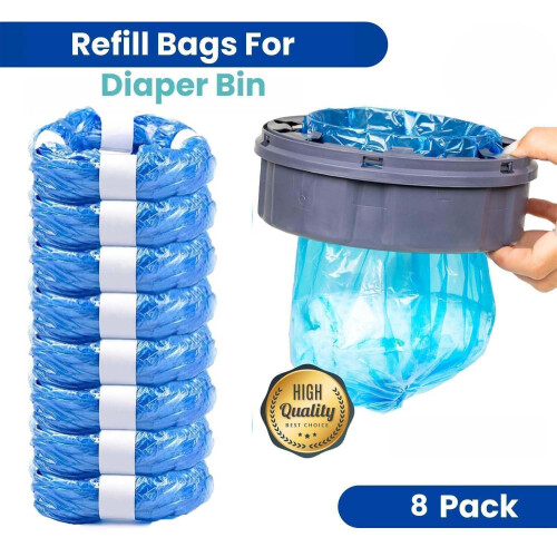 8-Pack Nappy Bin Refills | Compatible with Tommee Tippee Simplee Sagenic, 1