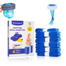 4 Pack Nappy Bin Refills, 7.5m Extra-Long Diaper Pail Bags Compatible with