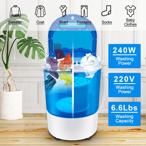 Display4top Portable Mini Washing Machine Spin Cycle W/Basket,3.2KG 2