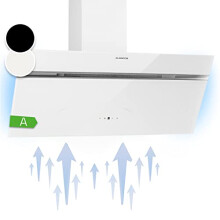 Klarstein Angled Cooker Hood 90cm, Cooker Hood Extractor with Lights, 594m³/h