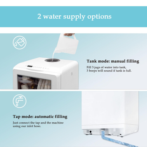 Table Top Dishwasher, Mini Countertop Dishwasher Portable, 6 Programs, Built-in 1