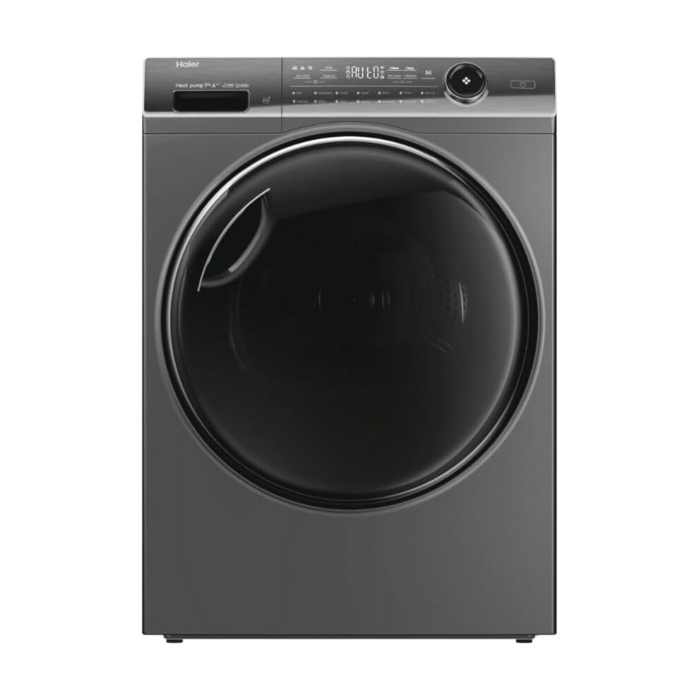 Haier Hd90-A3q979ru1 Freestanding Heat Pump Tumble Dryer, 9Kg Load, Graphite