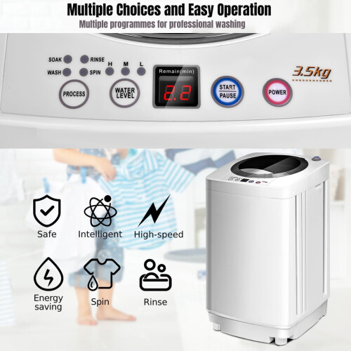 TANGZON 2-in-1 Portable Washing Machine, Fully Automatic Mini Washing Machine 1