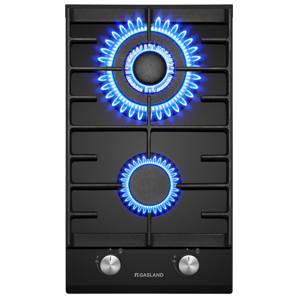 Gasland Gh2302bg1fc Glass Gas Cooktop, 2 Burners, Butane Gas Hob With Wok