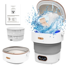Portable Washing Machine, 15L 2kg Mini Foldable Washer and Dryer with Deep