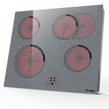 Cooksir Ceramic Hob 4 Zones, 60CM Built-in Electric Hob, with Oval and Dual