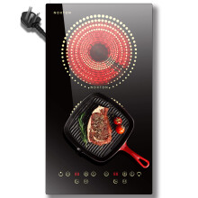 Noxton 2 Zone Ceramic Hob, Plug in Electic Hob 30cm with 2 Hour Timer, 9 Level