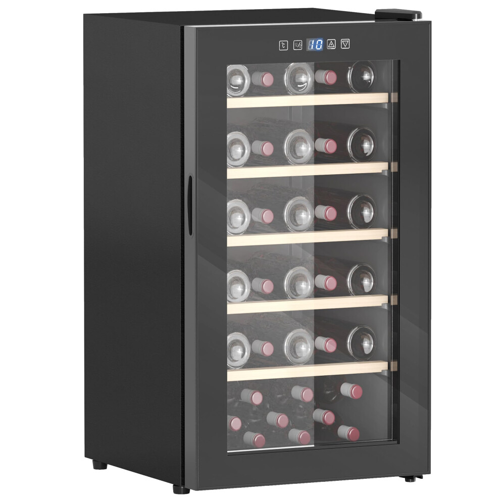 HOMCOM 41 Bottle Wine Fridge, 91 Litre Capacity, 45cm Freestanding Wine Cooler