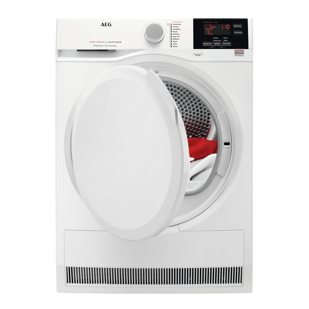 Aeg T6dbg720n, 6000 Prosense Condenser, 7Kg Tumble Dryer, Freestanding, Delay