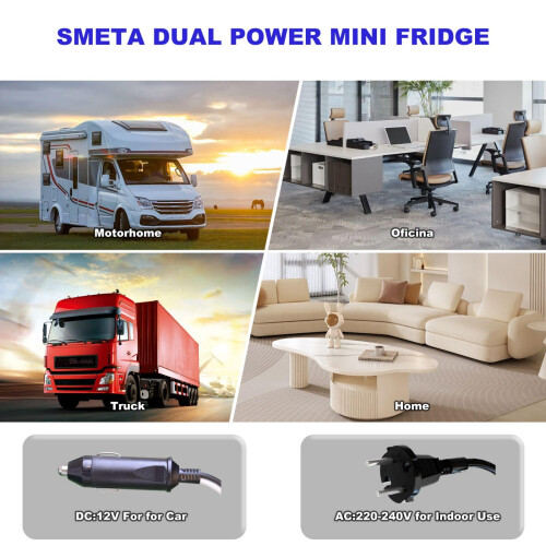 SMETA Camping Fridge 12v 240v, Campervan Refrigerator with Lock for Caravan, 1