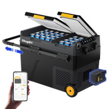 BougeRV CRD2 49L 12/24V Car Fridge Dual Zone and 173Wh Portable Power Station