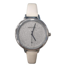 Sekonda Women's Glitter Dial with White Leather Strap Watch