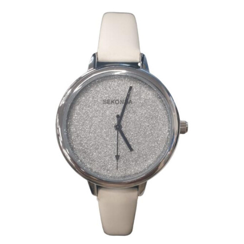 Sekonda Sekonda Women's Glitter Dial with White Leather Strap Watch